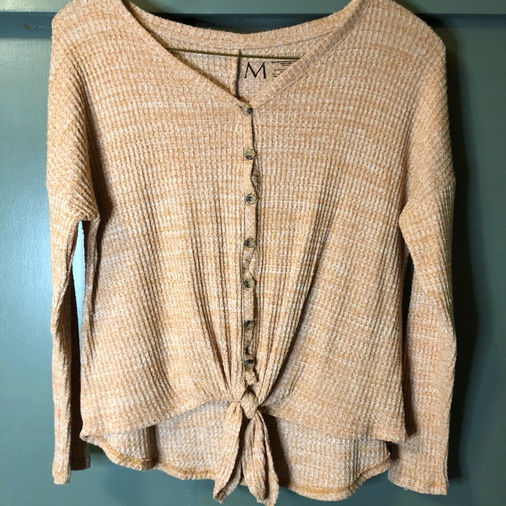 Orange long sleeve crop top